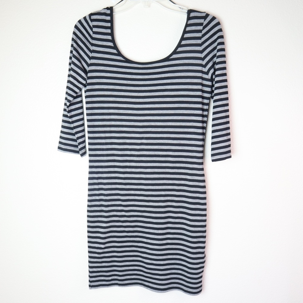 Cotton On Vertical Striped Ballerina 3/4 Sleeved Dress